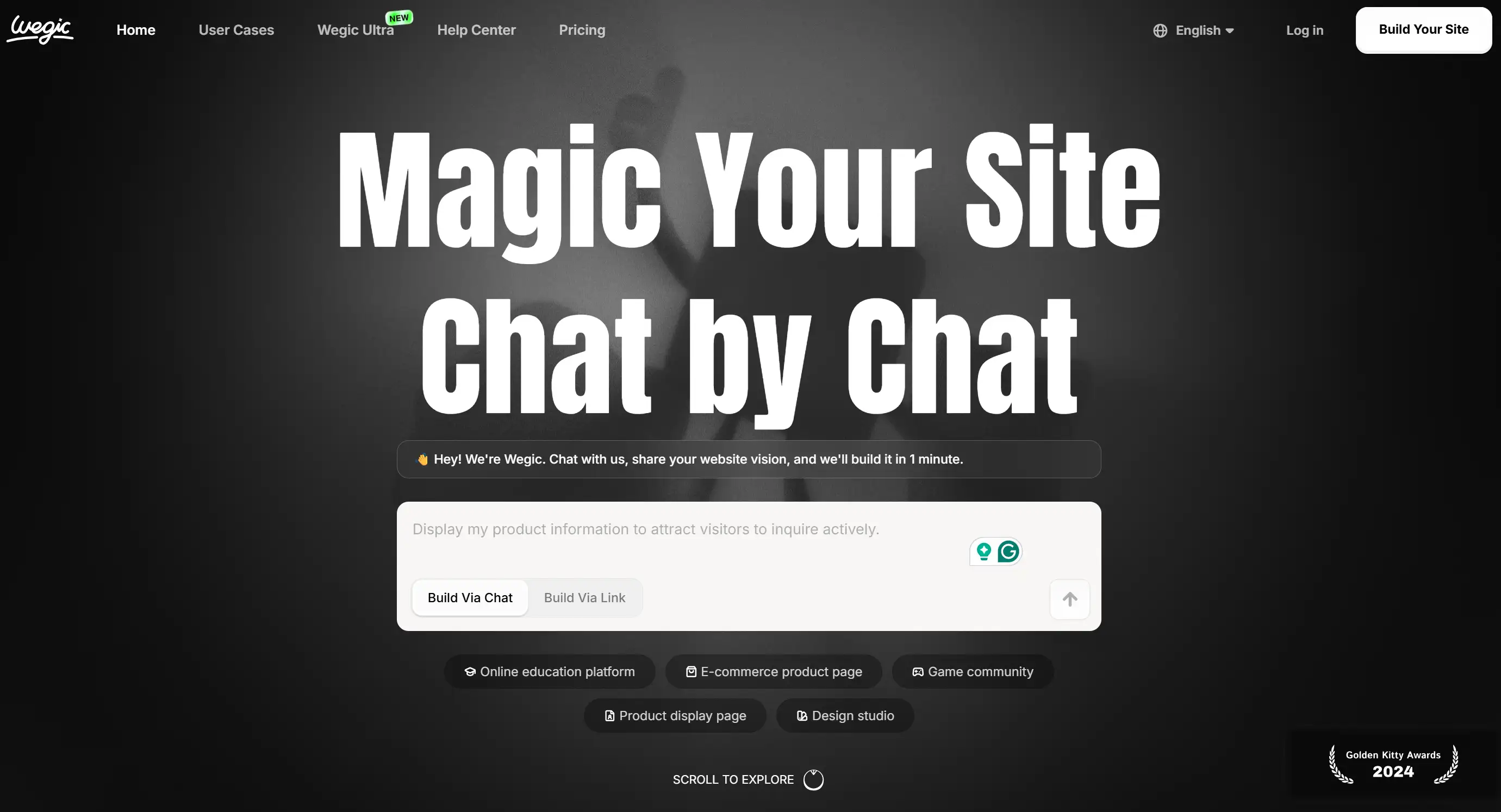 Homepage of AI website builder - Wegic AI Homepage of AI website builder - Wegic AI